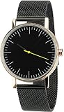 Damen Armbanduhr Giorgio&Dario Schwarz RosaQuarz Gehause Stahl Analog Armband Stahl Schwarz