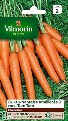 Vilmorin 3193142 Pack de Graines Carotte Nantaise Améliorée 3 Race Tam