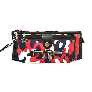 Shoppertize Multipurpose Pencil Pouch Stationery Organiser with Password Lock Standard (Red, GUN2)