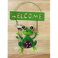Frosch / Welcome / Dekoschild / Froschfigur / Dekoration / Gartendekofigur / Gartenfrosch / Gartendekoration / Metall