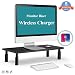 Produktbild PUTORSEN Monitorständer Bildschirmständer Notebooktisch Notebookständer Laptopständer Computertisch Bildschirmerhöhung für den Laptop mit Stauraum Höhenverstellbarem - Eingebautem Wireless Ladegerät - 60x28x9-14cm Schwarz
