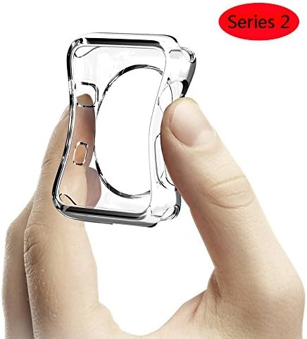 Heyroy Apple Watch Case,Resistant Flexible Soft Cover, Ultra-thin Plated Tpu Protector Frame Cover Case for Apple Watch Series 2. (42MM, Crystal Clear)