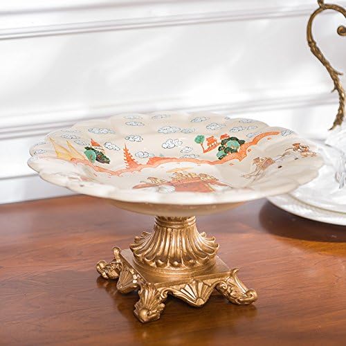 qwer Continental ceramic large fruit plate home decor and living room coffee table with fruit platter in creative Fruit Baskets , high waves Flat Pad