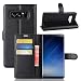 Produktbild Samsung Galaxy Note 8 Hülle LifeePro [Anti-Scratch] Stoßfest Drop Protection Litchi Grain PU Leder Brieftasche Stand Flip Folio Abdeckung mit Kartensteckplätze und Magnetverschluss für Samsung Galaxy Note 8 Schwarz