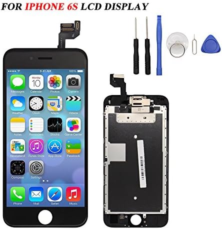 For iPhone 6S Screen Replacement LCD Touch Digitizer Full Assembly for iPhone 6S 4.7" Built-in Components(Facing Proximity Sensor, Ear Piece, Front Camera),Tools,Black