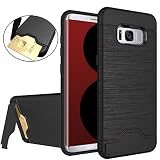 Galaxy S8 Hülle, Nakeey Schutzhülle [Schwarz] Bumper Case Kratzfeste Schlanke Handyhülle Schutzhülle [Card Slot] Cover Ständer für Samsung Galaxy S8 2017