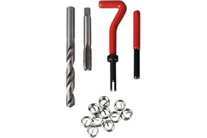 Kit de réparation de Filetage métrique 15 pièces M5 M6 M8 M10 M12 M14 Helicoil Car Pro Coil Tool M10 x 1,25