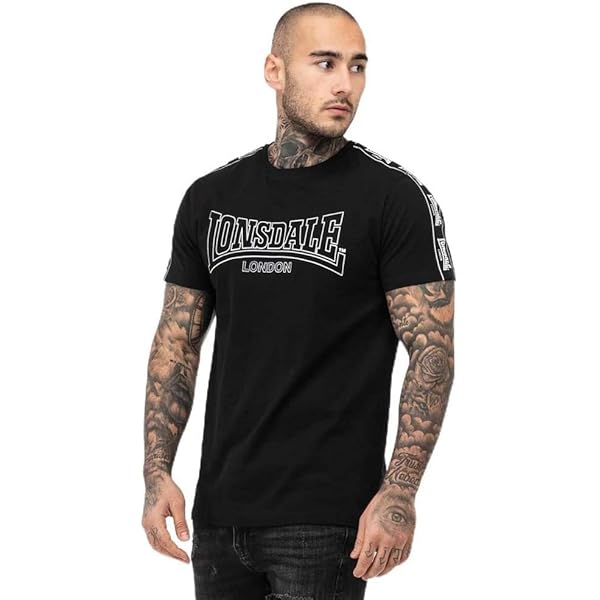 Lonsdale Ducansby Men's T-Shirt (1-Pack), black/yellow, M