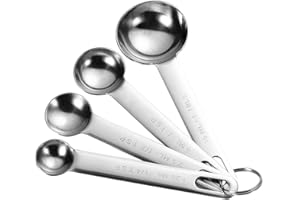 XINGSUI Cuillère à mesurer 4 pièces, cuillère à mesurer en acier inoxydable, pour mesurer la poudre sèche et le liquide