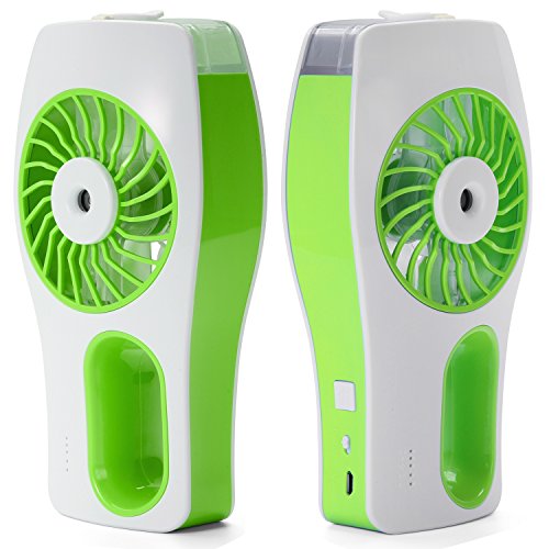 Juboury tragbarer USB Ventilator mit Luftbefeuchter. Super Kühlwirkung für Unterwegs, Zuhause und im Büro (Grün) - 2