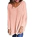 Produktbild MEIbax Damen V-Ausschnitt lose Gestrickte Langarm Pullover Sweatshirt Casual Grobstrick Jumper Hollow Tunika