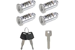 NILIOYUL 4 núcleos de cerradura para Thule, portaequipajes de seguridad, color plateado, para sistema de portaequipajes Thule, piezas de repuesto