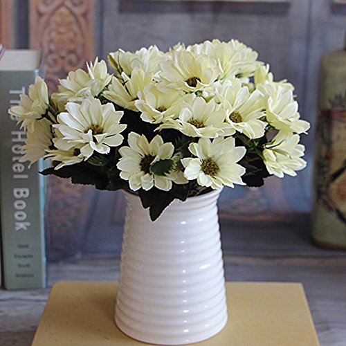 ASTrade Ramo de Flores Artificiales con Flores de Seda (6 Ramas de 10 pimpollos)