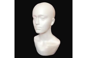 Gemini_mall® Tête de mannequin homme en styromousse, support pour perruque, chapeau, blanc