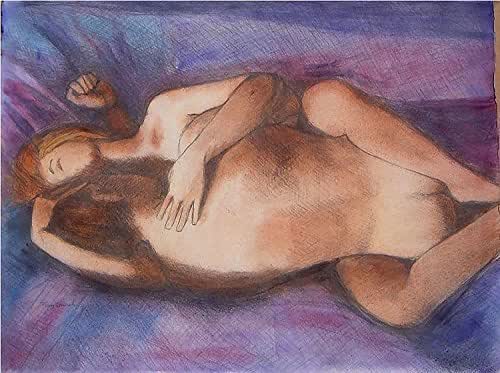 Original Erotic Painting, Erotic Pencil Drawing and Watercolour,  "Liebespaar 2" Unique : Amazon.de: Handmade Products