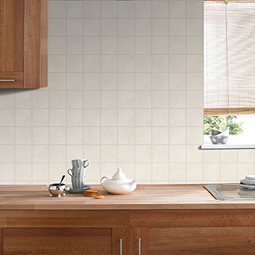 Superfresco Easy Tapete Fliesen für Küche und Badezimmer Beige 33-060