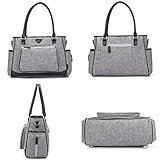 Baby Wickeltasche, BRINCH Multifunktion Baby Windel Umhängetasche tragbare Einkaufstasche mit Wickelunterlage, Isolierte Tasche, Kinderwagenbefestigungen - 9