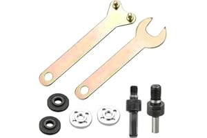 DURANTEY Angle Grinder Connecting Rod Angle Grinder Wrench Grinder Spanner Drill Angle Grinder Mandrel Adapter Angle Grinder Flange Set for Electric Grinding, Tile Cutting, Metal Polishing(10mm,6mm)