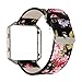 Price comparison product image Mounter Women And Men Replacement Sports [Floral Leather Watch Strap Band & Frame Holder Shell] Wrist Watch Band Strap For Fitbit Blaze,150-225MM (E)