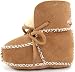 Baby / Children's Sheepskin Booties with Lace Up Fastening - Chestnut - 14cm - L