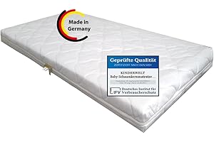 KiNDERWELT Bébé Matelas en Mousse Confort avec surpiqûres Matelas bébé Matelas 40 x 90 Blanc Mousse