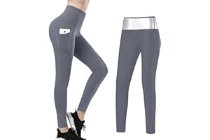 JARPER Sport Leggins Stretch-Hose,Sauna Sporthose,Taschen der seite Hot Thermo Sweat Schwitzhose,Taille Control Lauf-Tights für Yoga,Weiche Fitnesshose Sauna hose Frauen Schwitzeffekt Bauch und Taille
