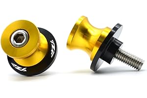 ATOTOP 2 pcs M6 Motocicleta basculante de Aluminio CNC ALU Slider Carretes Tornillos Moto Accesorios Brazososcilantes para YZF R1 R3 R6 R25 R1000 - Oro