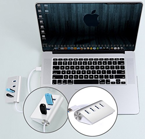 USB 3.0 4-Port Hub Compact ULTRICS @ Aluminiumgehäuse, geschirmtes Kabel mit 5 Gbps Übertragungsgeschwindigkeit für iMac, MacBook Air, MacBook Pro, MacBook, Mac Mini, PCs und Notebooks - 8