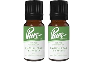 Pure Scented 20ml Fragrance Oils - 2 x 10ml Suitable for Candles, Soaps, Slime, Diffusers, Cosmetics, Wax Melts, Designer (2 x 10ml, Pear & Freesia)