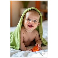 EYESHIV HD Gloss Laminated Baby Wall Poster, Pink and White Theme, Large Size 13x19 Inch, Decorative Print for Pregnant Women