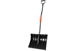 GREENFIELDS Large Capacity 48.5-Inch Snow Shovel with 16-Inch Wide Blade - Comfortable Handle for Faster and Efficient Clearing