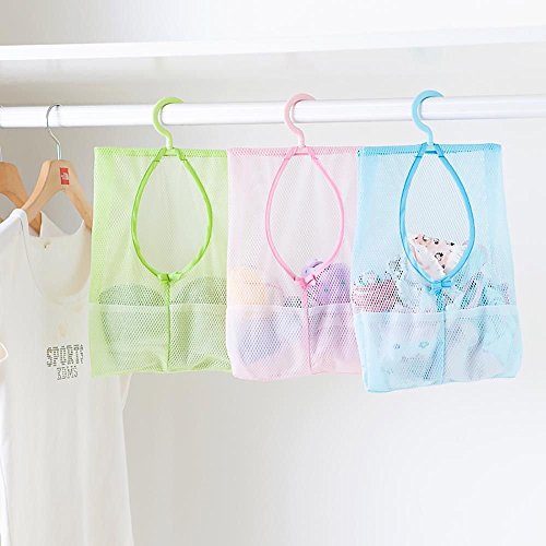 Mesh-hängender Speicher-Beutel-Raum-Retter Organizer mit Haken Küche Bad -Blau - 7