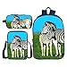 Produktbild kinderrucksack 3D Druck Zebramuster Leicht zu reinigen Verschleißfest,Schultasche Set Kinder Rucksack Und Lunchbox Stift Fall Multifunktional 3 In 1 Geeignet für Kinder von 6-12 Jahren