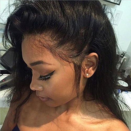 360 Lace Frontal Closure With Natural Hairline 8A Peruvian Lace Frontal Straight 10"-20" Pre Plucked 360 Lace Virgin Hair Natural Black Hair Extension Expedited Postage (14", FREE PART)
