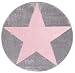 Produktbild Livone Kinderteppich Happy Rugs Star Silbergrau/rosa 133cm rund