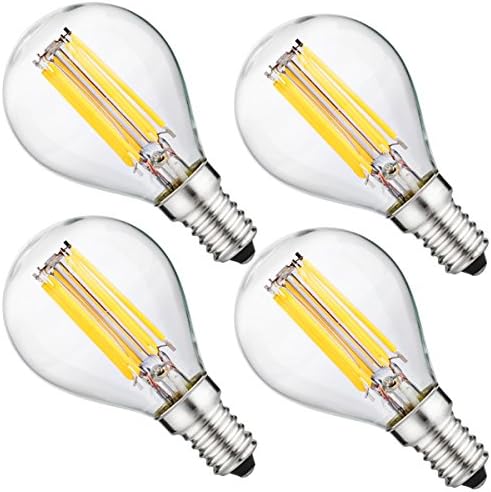 G45 6W LED Bulbs, Dimmable, Globe Bulbs,LED Lamp,60Watt Equivalent, 6000K Daylight White, E14 Base, 600 Lumens, Indoor Lights, Decorative Bulbs, Pack of 4
