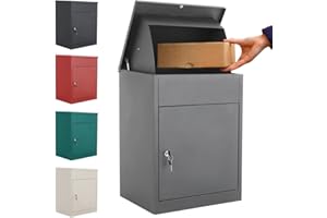 INMOZATA Wall Mounted Parcel Box Outdoor Weatherproof Delivery Box Smart Parcel Drop Box for Secure Multiple Large Delivery Packets & Mails Receiving (Grey)