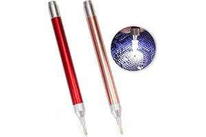 EHOTER DIY Diamond Painting Stift mit Licht Zubehör und Werkzeug Beleuchtung Stift 5D Diamant Malerei Punkt Stift Kunst Applikator Stickerei Edelstein Kunst Stift Juwel Wax Picker Zubehör Nagel (Gold