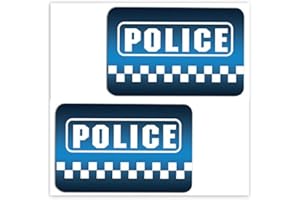 SkinoEu® 2 x PVC Laminado Pegatinas Adhesivos Logo Police Policía para Autos Coches Motos Ciclomotores Bicicletas Ordenador Portátil Regalo B 6