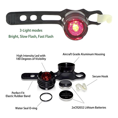 LED Fahrradlicht,Topoint wasserdicht 2500 Lumen Fahrradlampe Set,super helle USB led Taschenlampe ,Frontlicht(5 Modus) + Rücklicht(3 Modus) für Radfahren Camping Outdoor Sport Jagen wandern - 5