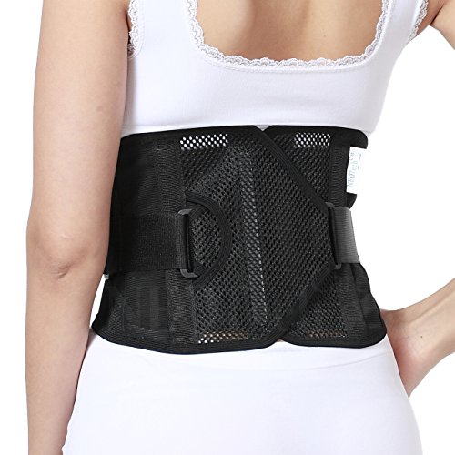 Faja de espalda - ULTRA LIGERA - Apoyo lumbar/para la postura - Tejido transpirable para el ejercicio - Compresión adaptable para el alivio del dolor lumbar - Marca Neotech Care (Negro, M)