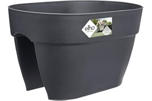 Elho Vibia Campana Flower Bridge 40 - Planteur pour Balcon & Extérieur - Ø 39.0 x H 22.0 cm - Noir/Anthracite