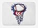Produktbild WYICPLO Sports Bath Mat, Stars and Stripes Fireworks Patriot Baseball Celebration Holiday Flag Graphic, Plush Bathroom Decor Mat with Non Slip Backing, 23.6 W X 15.7 W Inches, Purple Red White