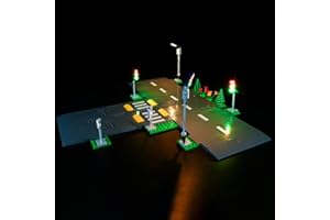 Kyglaring LED Lighting Set for Lego City Street Plates and Lights Set Compatible with Lego 60304 Building Kit - The Model is Not Included (Classic Version)