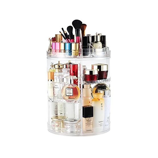 Boxalls Organizador de Maquillaje de Giratorio, Transparentes | Organizador de Cosméticos con Rotación 360 Grados…