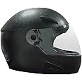 TVS ISI Certified Lightweight Full Face Smooth Gloss Finish Helmet for Men and Women with Clear Visor (Black, Size:M)