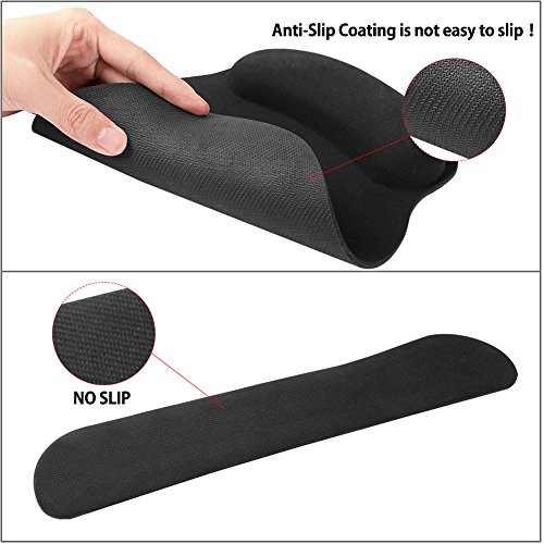 Duomishu Tastatur-Pad und Mauspad im Set Komfort-Mousepad Tastaturpad mit Handgelenkauflage für Sehnenscheidenprobleme bequeme Mausmatte aus Memory-Schaum - 5