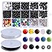 Produktbild Defrsk 623 Stück Lava-Perlen, 8 mm, Chakra-Perlen für Armband-Herstellung, Set enthält Kristallschnur, Kunststoffbox für ätherische Öle, DIY-Schmuck