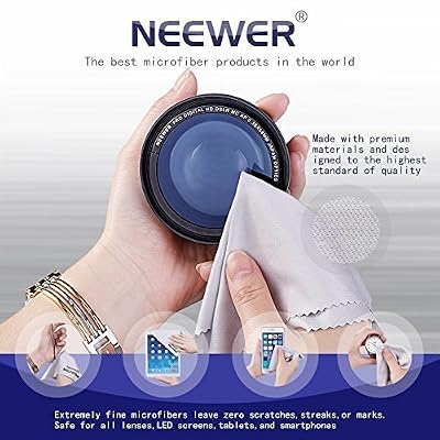 Neewer® 5.9x5.7in / 15x 14.5cm Ultra Doux Chiffon de Nettoyage en Microfibre pour Écran LCD, Objectif d'Appareil Photo, Lunettes, Tablettes; Téléphones Intelligents et d'Autres Surfaces Délicates (Gris)