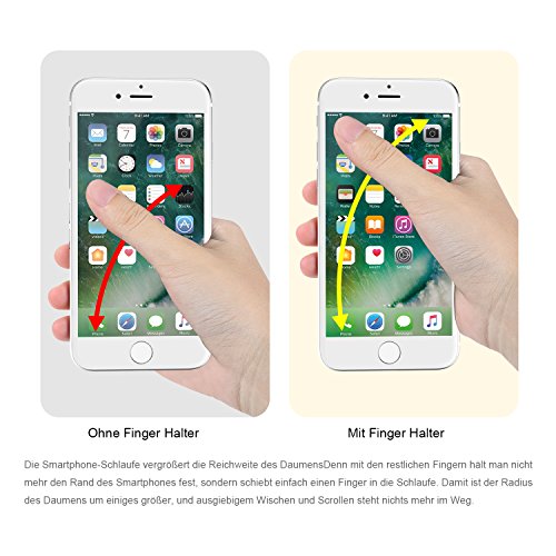 OSSKY Handy Ring Halter Handy Finger Halterung 360Â°freidrehbar Ringhalter, Smartphone Halter + StÃ¤nder mit Einhandbedienung geeignet fÃ¼r alle Handy Typ,passen Magnet Auto Griff (Schwarz)